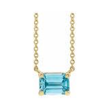 14K yellow gold zircon emerald-cut birthstone necklace, December birthstone variant--Zircon variant--14K-yellow-gold