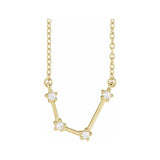 14K yellow gold Aquarius zodiac constellation necklace, handmade with natural diamonds(Jan-20---Feb-18) variant--Aquarius variant--14K-yellow-gold