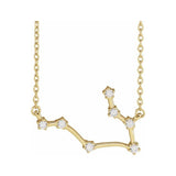 14K yellow gold Gemini zodiac constellation necklace, handmade with natural diamonds(May-21---Jun-20) variant--Gemini variant--14K-yellow-gold