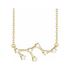 14K yellow gold Leo zodiac constellation necklace, handmade with natural diamonds