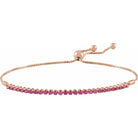 14K gold adjustable ruby tennis bracelet USA