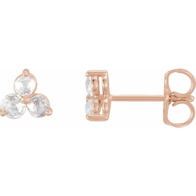 1/5CTW Trio Diamond Studs - erin gallagher variant--14K-rose-gold