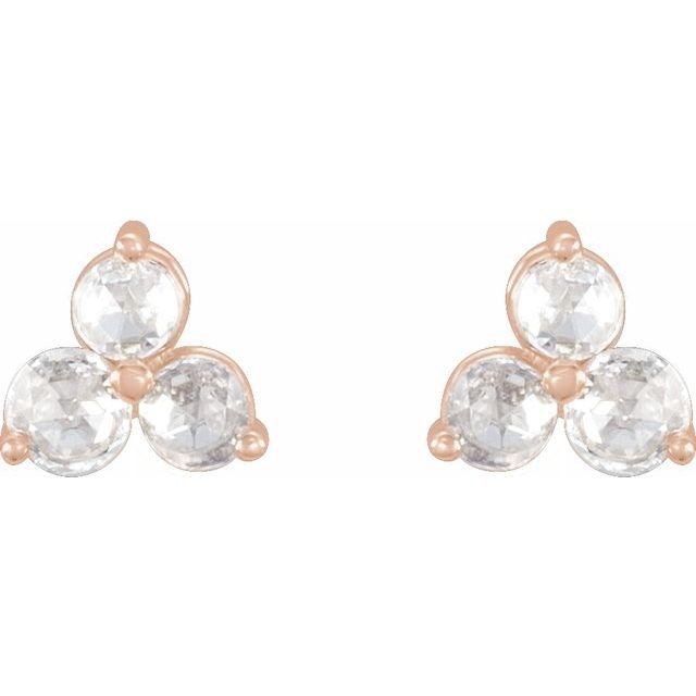 1/5CTW Trio Diamond Studs - erin gallagher variant--14K-rose-gold