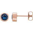 14K rose gold Sapphire Stud Earrings,14K rose gold Sapphire Earrings, Sapphire stud Earrings