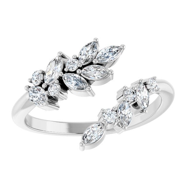 5/8CTW Wreath Diamond Wrap Ring - erin gallagher variant--Diamond-Nat variant--14K-white-gold variant--Diamond-Lab variant--14K-rose-gold