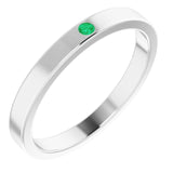 Stackable Birthstone Ring - erin gallagher variant--Emerald variant--Sterling-silver variant--14K-white-gold