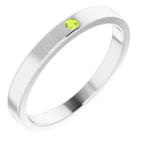 Stackable Birthstone Ring - erin gallagher variant--Peridot variant--Sterling-silver variant--14K-white-gold