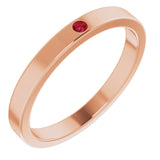 Stackable Birthstone Ring - erin gallagher variant--Ruby variant--14K-rose-gold