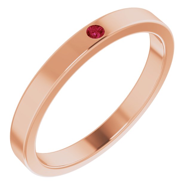 Stackable Birthstone Ring - erin gallagher variant--Ruby variant--14K-rose-gold