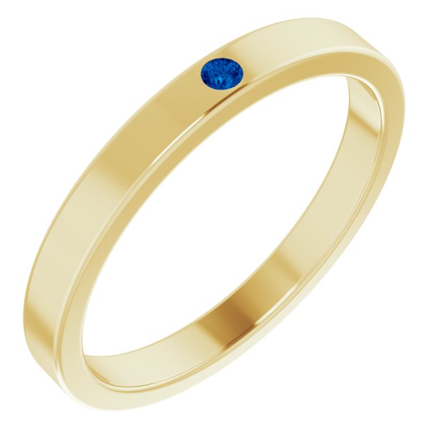 Stackable Birthstone Ring - erin gallagher variant--Sapphire variant--14K-yellow-gold