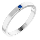 Stackable Birthstone Ring - erin gallagher variant--Sapphire variant--Sterling-silver variant--14K-white-gold