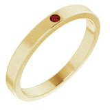Stackable Birthstone Ring - erin gallagher variant--Garnet variant--14K-yellow-gold