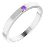 Stackable Birthstone Ring - erin gallagher variant--Amethyst variant--Sterling-silver variant--14K-white-gold