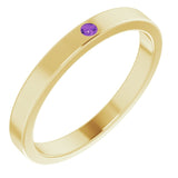 Stackable Birthstone Ring - erin gallagher variant--Amethyst variant--14K-yellow-gold