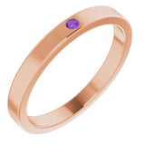 Stackable Birthstone Ring - erin gallagher variant--Amethyst variant--14K-rose-gold