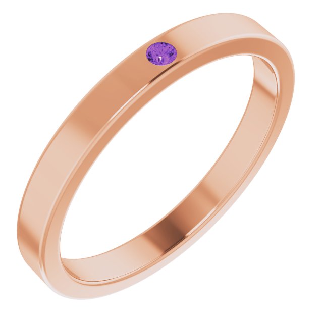 Stackable Birthstone Ring - erin gallagher variant--Amethyst variant--14K-rose-gold
