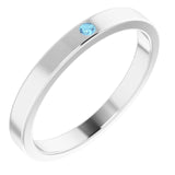 Stackable Birthstone Ring - erin gallagher variant--Aquamarine variant--Sterling-silver variant--14K-white-gold