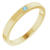 Stackable Birthstone Ring - erin gallagher variant--Aquamarine variant--14K-yellow-gold