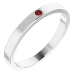Stackable Birthstone Ring - erin gallagher variant--Garnet variant--Sterling-silver variant--14K-white-gold