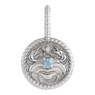 Handmade Sterling Silver Cancer Zodiac Medallion Charm