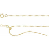 Adjustable threader chain necklace worn at custom length variant--Bead-Chain variant--Gold-fill variant--16-22in