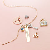 Threader chain necklace styled with multiple necklaces variant--Bead-Chain variant--Gold-fill variant--16-22in