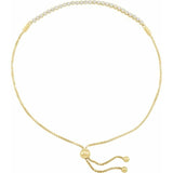 Adjustable diamond tennis bracelet in 14K gold with sliding ball clasp yellow gold variant--Diamond variant--14K-yellow-gold