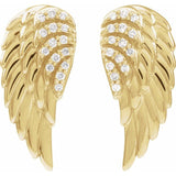 Angel Wing Diamond Earrings - erin gallagher variant--14K-yellow-gold