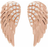 Angel Wing Diamond Earrings - erin gallagher variant--14K-rose-gold