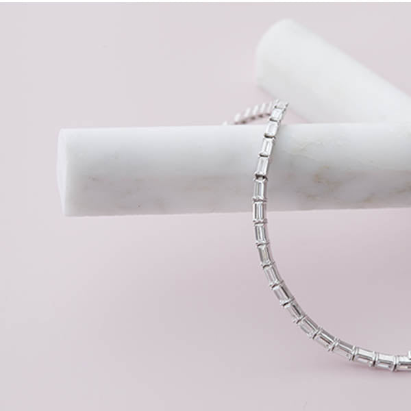 Styled Baguette Diamond Tennis Bracelet
