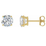 14K rose gold 1CT Basket-Set Diamond Studs(6.3mm)(7.25mm) variant--2CT variant--14K-yellow-gold variant--Diamond-Lab variant--3CT
