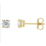 14K yellow gold 1CT Basket-Set Diamond Studs/4-CT-(4.5mm) variant--.75CT variant--.75CT variant--14K-yellow-gold variant--Diamond-Lab