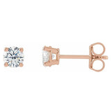 14K rose gold .5CT Basket-Set Diamond Studs/2-CT-(4mm)/4-CT-(4.5mm) variant--.5CT variant--.75CT variant--.5CT variant--14K-rose-gold variant--Diamond-Lab variant--Diamond-Nat variant--.75CT