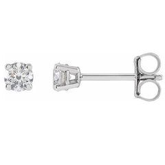 14K white gold .5CT Basket-Set Diamond Studs/4-CT-(3.3mm) variant--.25CT variant--.25CT variant--14K-white-gold variant--Diamond-Lab variant--Diamond-Nat