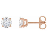 14K yellow gold .5CT Basket-Set Diamond Studs(5mm) variant--1CT variant--14K-rose-gold variant--Diamond-Lab variant--Diamond-Nat
