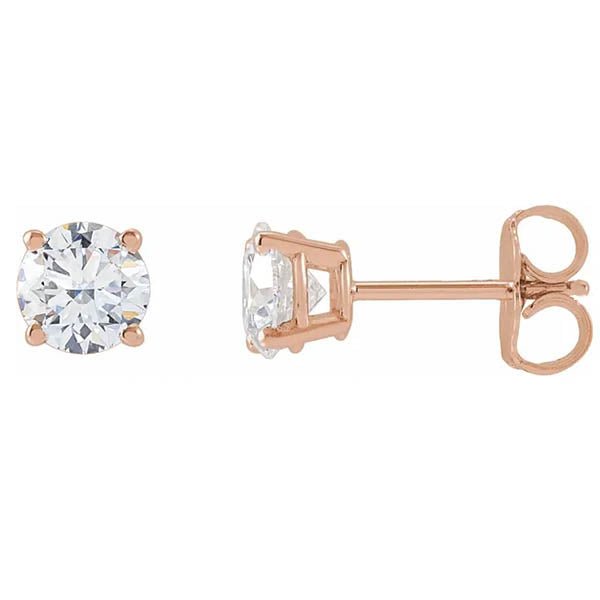 14K yellow gold .5CT Basket-Set Diamond Studs(5mm) variant--1CT variant--14K-rose-gold variant--Diamond-Lab variant--Diamond-Nat