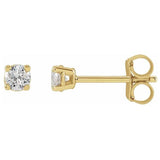 14K white gold .5CT Basket-Set Diamond Studs/4-CT-(3.3mm) variant--.25CT variant--.25CT variant--14K-yellow-gold variant--Diamond-Lab variant--Diamond-Nat