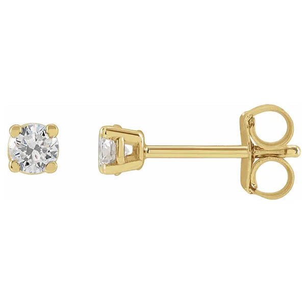 14K white gold .5CT Basket-Set Diamond Studs/4-CT-(3.3mm) variant--.25CT variant--.25CT variant--14K-yellow-gold variant--Diamond-Lab variant--Diamond-Nat