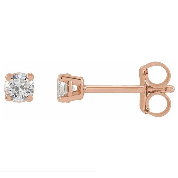14K yellow gold .5CT Basket-Set Diamond Studs/4-CT-(3.3mm) variant--.25CT variant--.25CT variant--14K-rose-gold variant--Diamond-Lab variant--Diamond-Nat