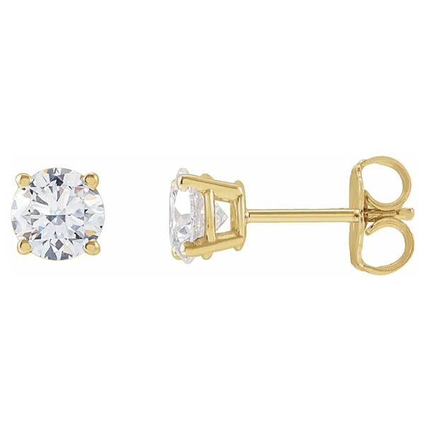 14K white gold 1CT Basket-Set Diamond Studs(5mm) variant--1CT variant--14K-yellow-gold variant--Diamond-Lab variant--Diamond-Nat