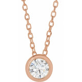 Rose Gold Bezel Diamond Solitaire Necklace variant--14K-rose-gold