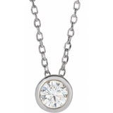 modern bezel set diamond necklace variant--14K-white-gold