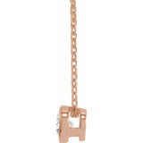 Bezel Diamond Solitaire Necklace side vew variant--14K-rose-gold