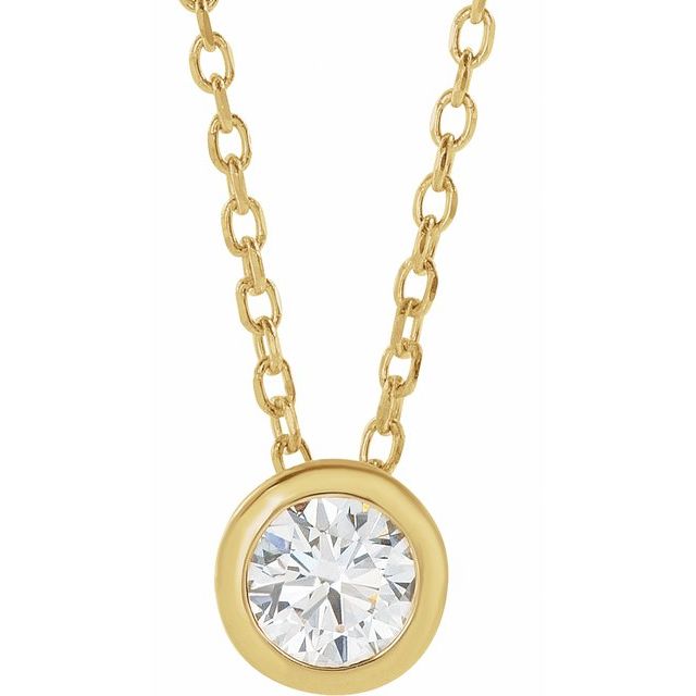 lab grown diamond bezel necklace variant--14K-yellow-gold