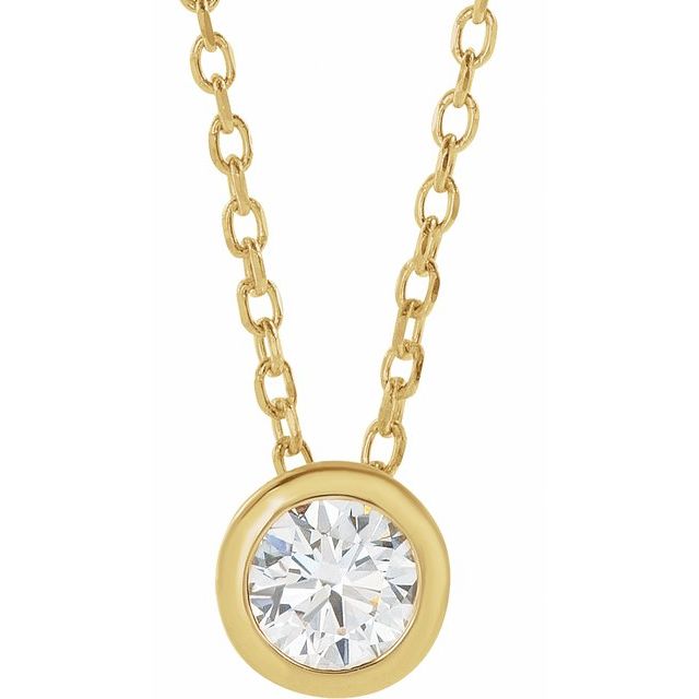 Bezel Diamond Solitaire Necklace - erin gallagher