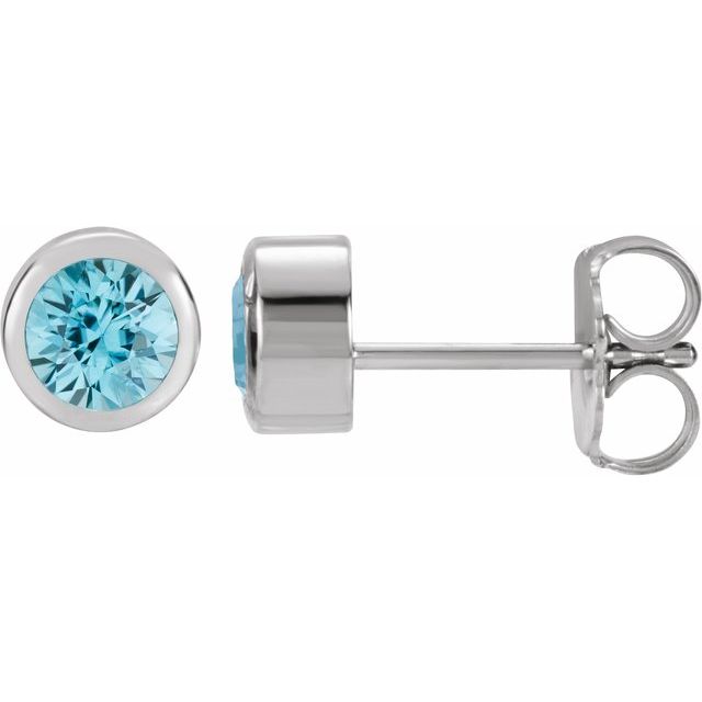 Bezel-Set Birthstone Stud Earrings - erin gallagher