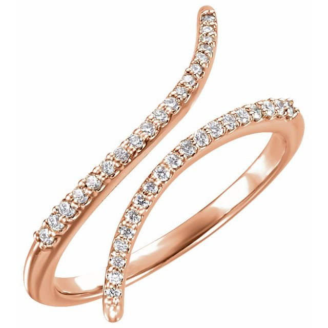 Open bypass diamond ring with natural diamonds rose gold variant--14K-rose-gold