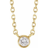 Minimal bezel diamond necklace natural diamond variant--14K-yellow-gold