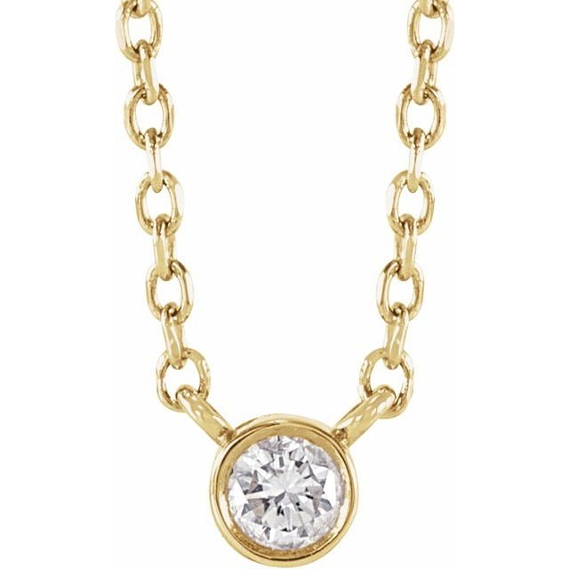 Minimal bezel diamond necklace natural diamond variant--14K-yellow-gold