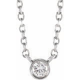 Bezel-set diamond necklace in 14K gold variant--14K-white-gold variant--Sterling-silver